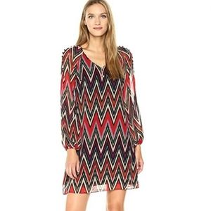 New Taylor Dress Red Zigzag Print Dress